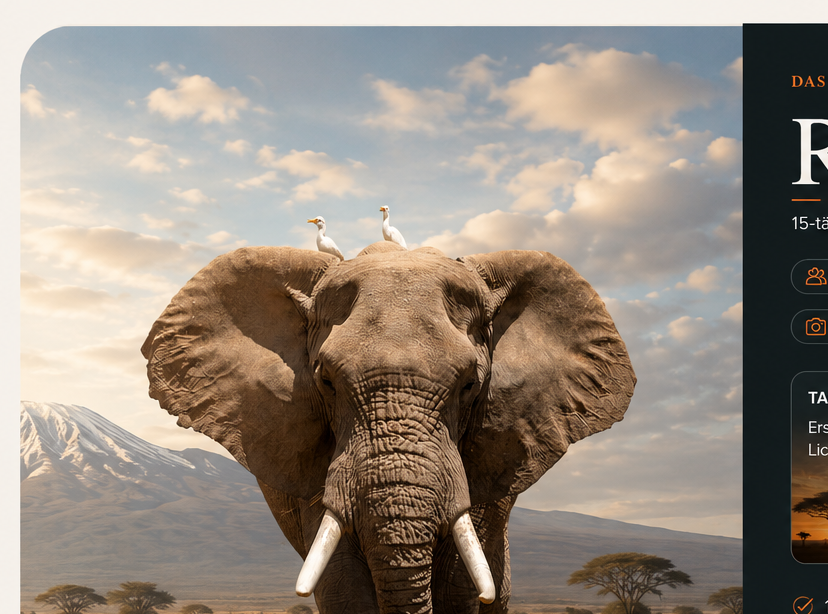 Elefant vor dem Kilimandscharo